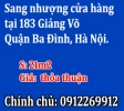 Sang nhượng cửa hàng, tại 183 Giảng Võ, Quận Ba Đình, Hà Nội.
