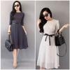 ĐẦM VINTAGE CHẤM BI TAY LỬNG (KÈM DÂY EO) MUA BÁN Ở ĐÂU HOT DEAL GIÁ RẺ TẠI TPHCM