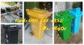 Bán thùng rác 240 lít màu vàng, thùng đựng rác 120 lít có khung sắt chống va đập