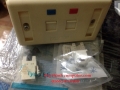 Bộ wallplate 2port amp rj45,rj11(nhân+đế+mặt) amp.