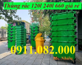 Thùng rác nhựa công nghiệp sài gòn giá ưu đãi- thùng rác 120l 240l 660l giá rẻ- lh 0911082000