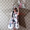 Đầm oversize sát nách hoa tú cầu