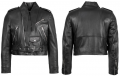 Áo khoác da nữ Balenciaga Black Leather Zip-up Motorcycle