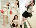 Bộ áo thun D & G tay ngắn và chân váy xoè