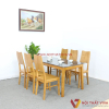 Bộ Bàn Ăn Mặt Đá 6 Ghế Gỗ Sồi Nga Màu Vàng Đẹp Giá Rẻ