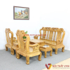 Bộ Salon Gỗ Gõ Đỏ Chạm Đào Tay 10 Sơn Bóng Mờ 6 Món Sang Trọng