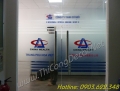 Dán Decal mờ cắt logo, cắt chữ, tên công ty, in decan logo, hoa văn dán kính