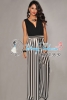 Jumpsuit Đồ Bay Cổ Tim Phối Sọc
