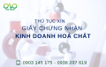 Thủ tục xin giấy chứng nhận đủ điều kiện kinh doanh hóa chất
