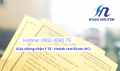 Quy trình thực hiện giấy chứng nhận Health certificate tại Bộ Y Tế