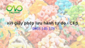 Giấy chứng nhận lưu hành tự do cho bánh kẹo xuất khẩu