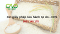 Giấy chứng nhận lưu hành tự do cho gạo xuất khẩu ra nước ngoài