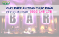 Dịch vụ làm giấy phép an toàn thực phẩm cho quán bar