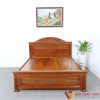 Giường Gỗ Xoan Đào 1m8 Tự Nhiên Vạt Phản Đầu Cong Chạm Caro Đẹp
