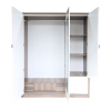 Tủ Quần Áo Gỗ Công Nghiệp Cao Cấp MDF Phủ Melamine Màu Xám Cánh Trắng