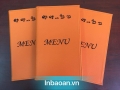 In quyển menu da, quyển menu da có sẵn, báo giá quyển menu da