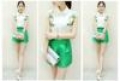 Set Đồ Áo sơ Mi Hoa -  Quần Xanh Màu Sắc Tươi Sáng