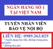 TUYỂN NV.BẢO VỆ NỘI BỘ. ĐI LÀM NGAY. Lh: 0989.363.829