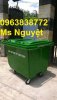 Thùng rác 660L composite 4 bánh đặc