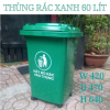 Thùng rác xanh 60 lít cokhivamoitruong