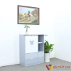 Tủ Quần Áo Trẻ Em Gỗ MDF Kèm Hộc Màu Trắng Phối Tím Gọn Đẹp