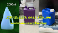 Can 2 lít đựng thuốc phân hủy, can nhựa 1 lít đựng dung dịch thông cống, can nhựa 0.5 lít đựng hóa chất ngâm tẩy