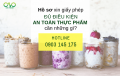 giấy Phép An toàn Thực phẩm Cơ Sở kinh doanh Thực phẩm Tươi Sống