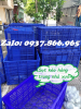 Sóng kẻ, sóng nhựa có bánh xe, sọt nhựa đẩy hàng trong nhà xưởng, sọt công nghiệp, sọt nhựa cao cấp