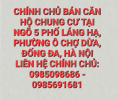 CHÍNH CHỦ CẦN BÁN NHÀ CHUNG CƯ – NGÕ 5 LÁNG HẠ