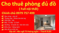 CHO THUÊ PHÒNG FULL NỘI THẤT – NGÕ 73 HOÀNG NGÂN, THANH XUÂN – PHÒNG MỚI 100%