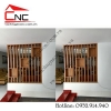 Mẫu vách ngăn cầu thang-giá lam gỗ trang trí phòng khách