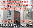 Cần bán nhà trong ngõ, số 23 ngách 77/47 Xuân La, quận Tây Hồ, Hà Nội.