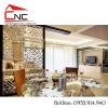 Thiết kế nội thất phòng khách và bếp-vách ngăn cnc trang trí