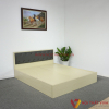 Giường Ngủ Hiện Đại Cao Cấp Gỗ MDF Phủ Melamine Màu Kem Có Đầu Nệm