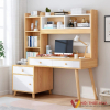 Mẫu Bàn Học Sinh Bằng Gỗ Đẹp Liền Giá Sách Kèm Tủ Nhỏ Hiện Đại