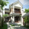 Thiết kế biệt thự hiện đại 2 tầng đẹp thơ mộng