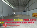 Xưởng mới xây cho thuê khu vực bình chánh(160m2;200m2,300m2;500m2.)Võ Hữu Lợi;Lê Đình Chi;Kinh A,Mai Bá Hương;Vườn Thơm