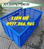 Sọt dùng trong phân xưởng, sọt nhựa có 5 bánh xe dưới đáy, sóng nhựa hở